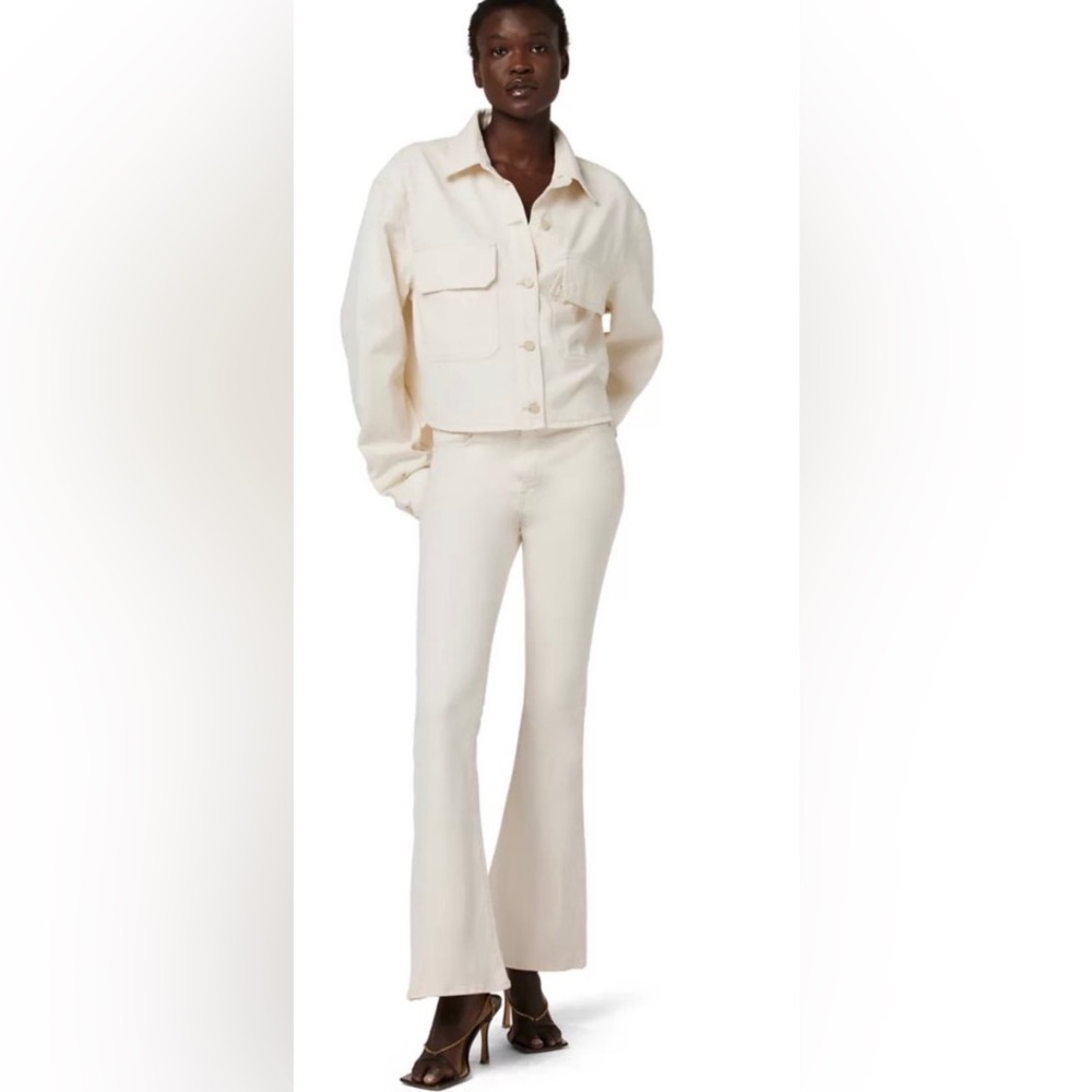 Hudson Jeans Women's Holly High Rise Flare Barefoot Jeans egret cream sz 32